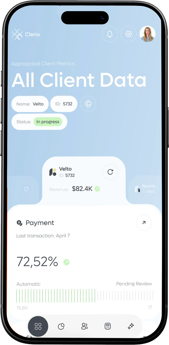 Fyntics dashboard — móvil